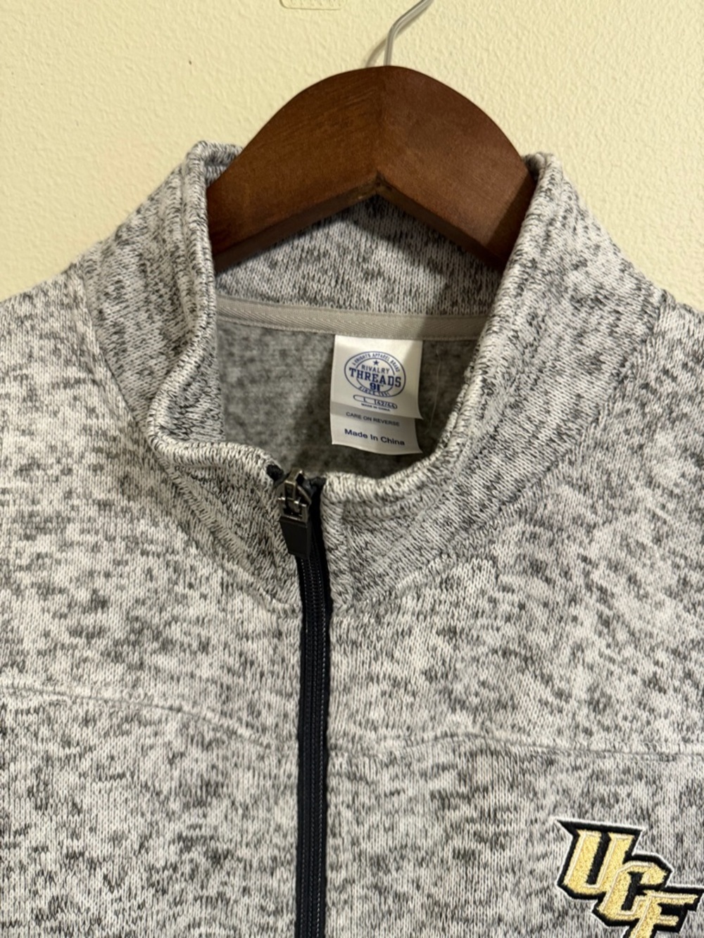 UCF Knights Full Zip Jacket Rivalry Threads Gray Fleece Embroidered L - Picture 11 of 11